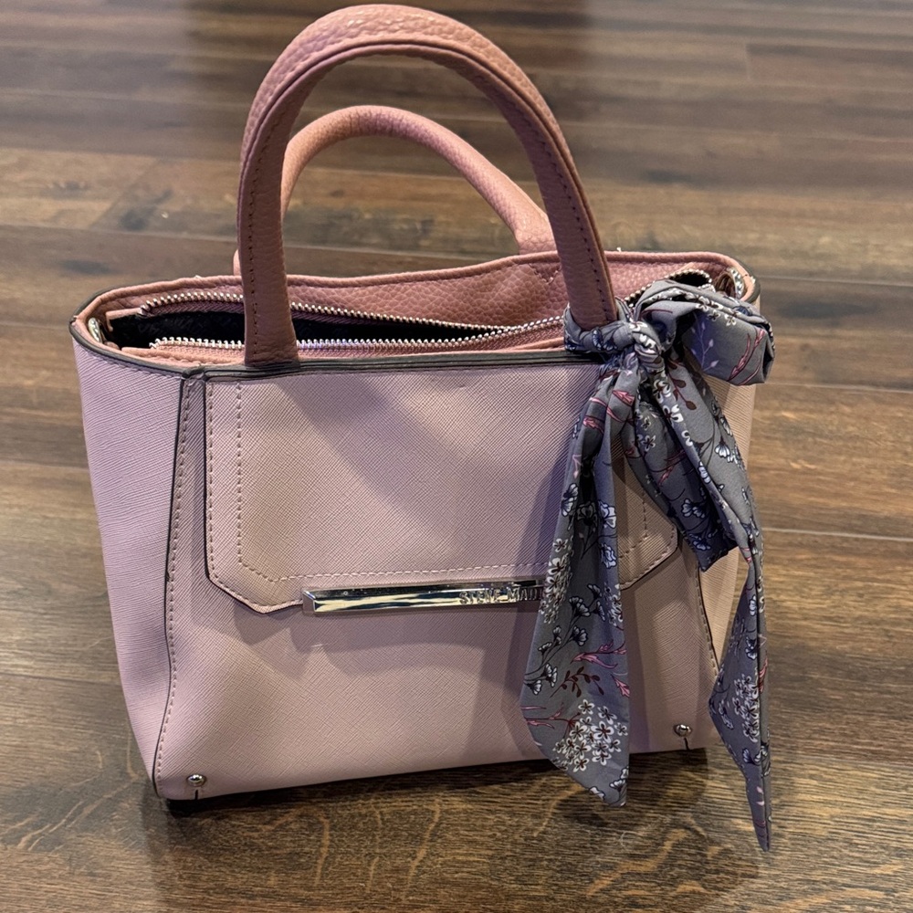 Steve Madden Pink Handbag with Scarf Accent